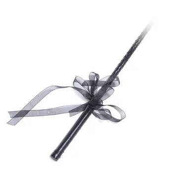 Candiway Black Leather Lace Bow Queen Whip Bondage Flogger Spanking Paddle SM Games Sex Toys For Couples Role Play 6