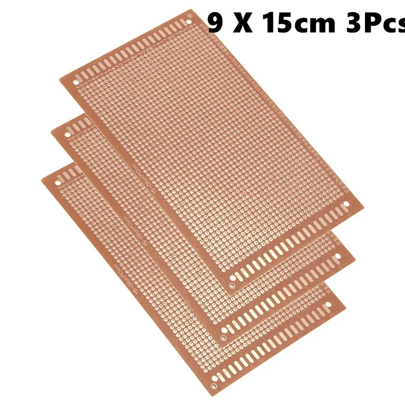 

9x15cm Single Sided Universal Paper Printed Circuit Board for DIY Soldering Brown 3pcs