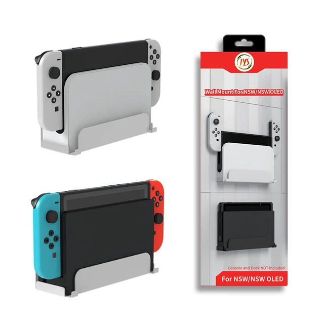 Funturbo Support mural pour Nintendo Switch, kit de montage mural  compatible avec Nintendo Switch OLED et original 2 en 1