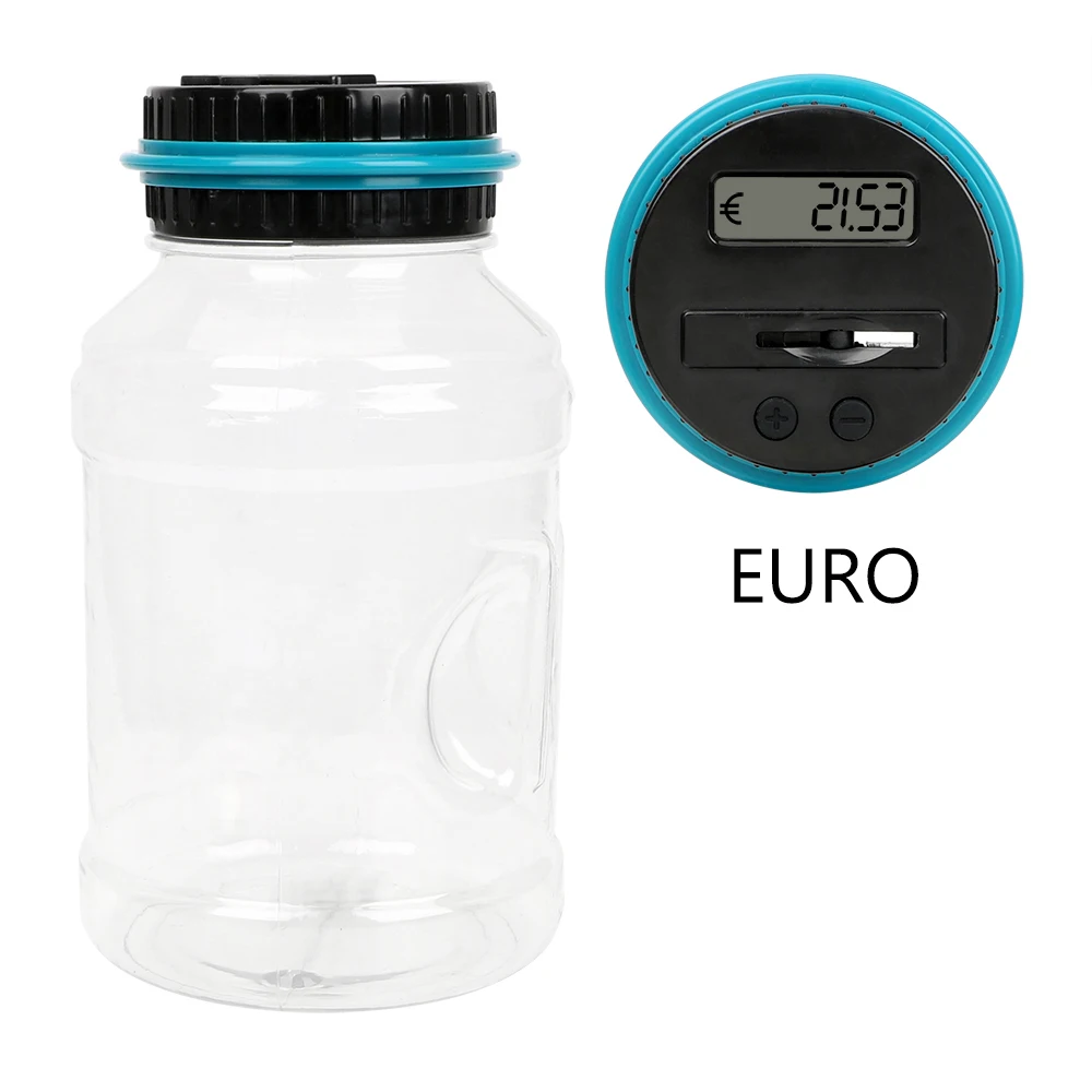 ABS банка для хранения монет батарея работает для USD евро копилка 1.8L цифровой ЖК-экран с автоматический счетчик