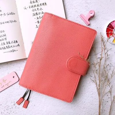 

Pure Color Genuine Leather Soft Journal Cover For Standard A6 Fitted Paper Book