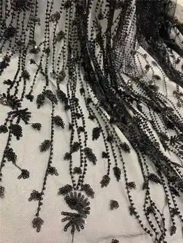 

wholesales hand made beaded lace fabric 2020latest Luxury Classic tulle lace Fabric for wedding Dresses lace In