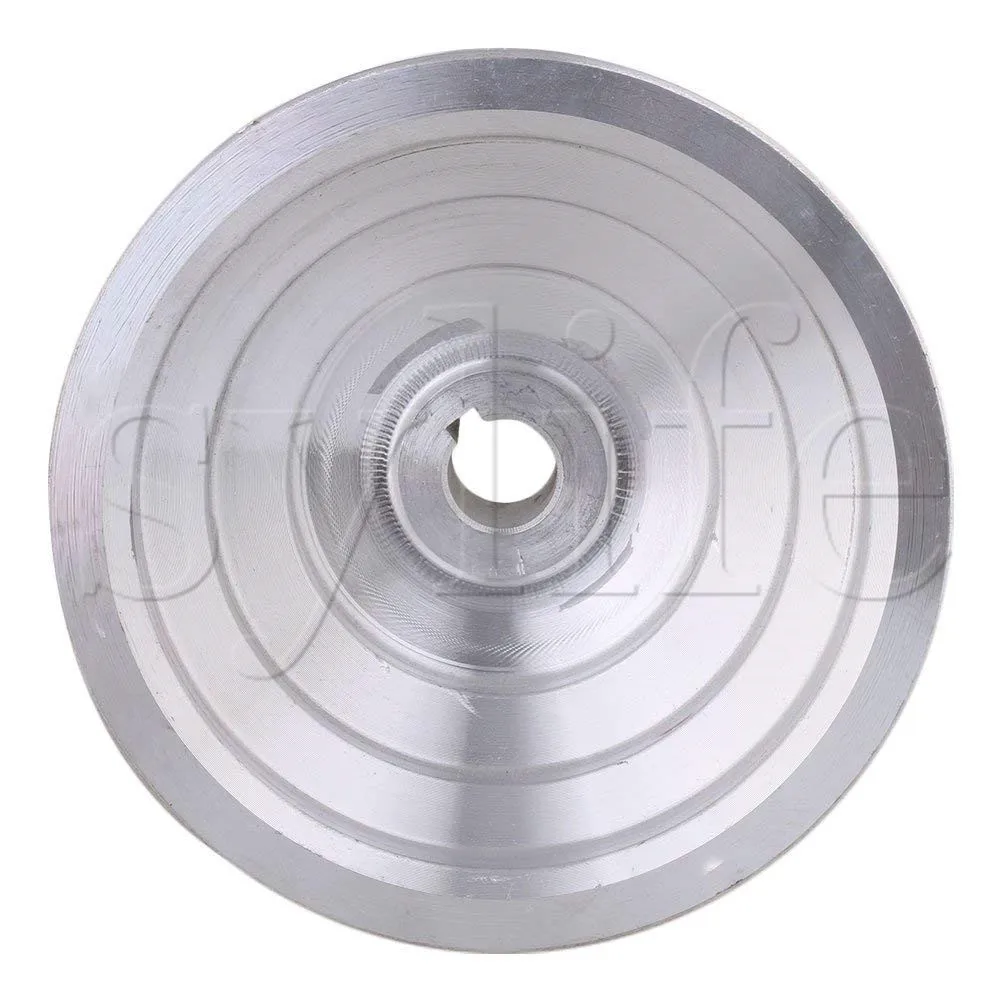 QUQUTWO Aluminum A Type 5 Step Pagoda Pulley Wheel 150mm Outer Dia for Timing V-Belt Silver 