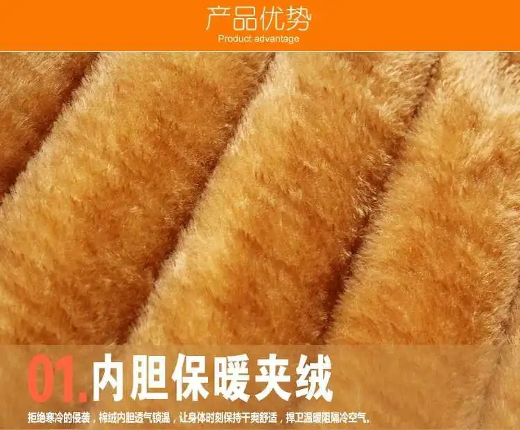 New Style Middle-aged Daddy Clothes Cotton-padded Clothes Winter Warm Men Brushed And Thick Solid Color Stand Collar Cotton