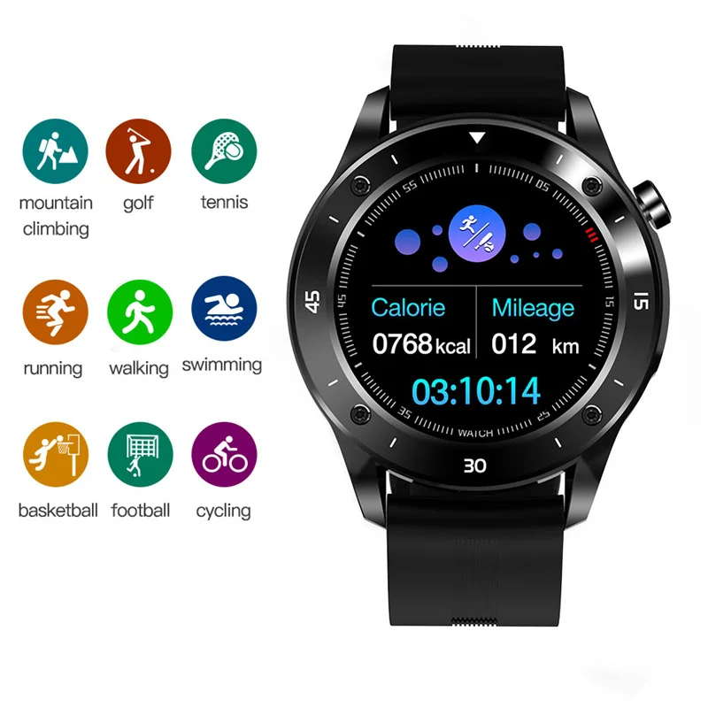 F22 Round Smart Watch Men GPS Tracker Bluetooth Control 1.54 Inch Full Touch Heart Rate Smartwatch for Android Ios phones