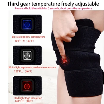 

1pcs USB Rechargeable Thermal Knee Heating Pad Gym Cramp Arthritis Pain Relief Knee Protection Therapy Wrap Knee Support