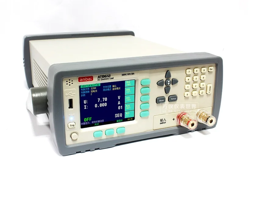 

Programmable DC Electronic Load 300W 150V 30A 3.5'' TFT LCD RS232 Handler Battery Test Max.999AH CC/CV/CP/CR AT8612