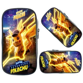 

Pokemon Detective Pikachu Pencil Bags Cosmetic Case Kids Large Capacity School Supplies Stationery Storage Boys Girls Makeup Bag