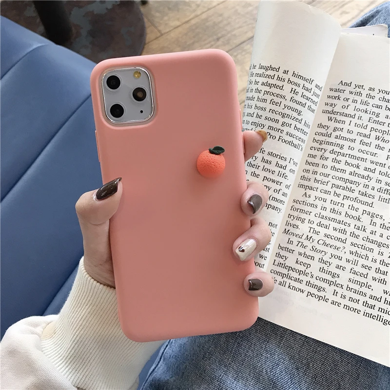 Милый 3D апельсин авокадо персик морковь Мягкий силиконовый чехол для iPhone 11 Pro X XR Xs Max 6 6s 7 8 Plus простой Капа