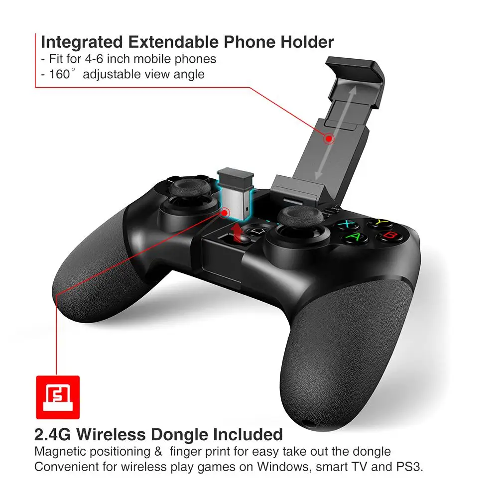 IPega PG-9076 9077 для смартфона PS3 беспроводной Bluetooth геймпад 2,4G кронштейн Джойстик Android Win игровая консоль плеер