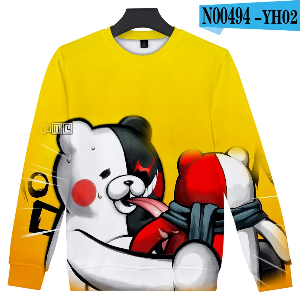 Аниме Danganronpa Косплей Монокума костюм Толстовка толстовка для мальчиков и девочек черный белый пуловер с изображением медведей толстовки унисекс - Цвет: color5