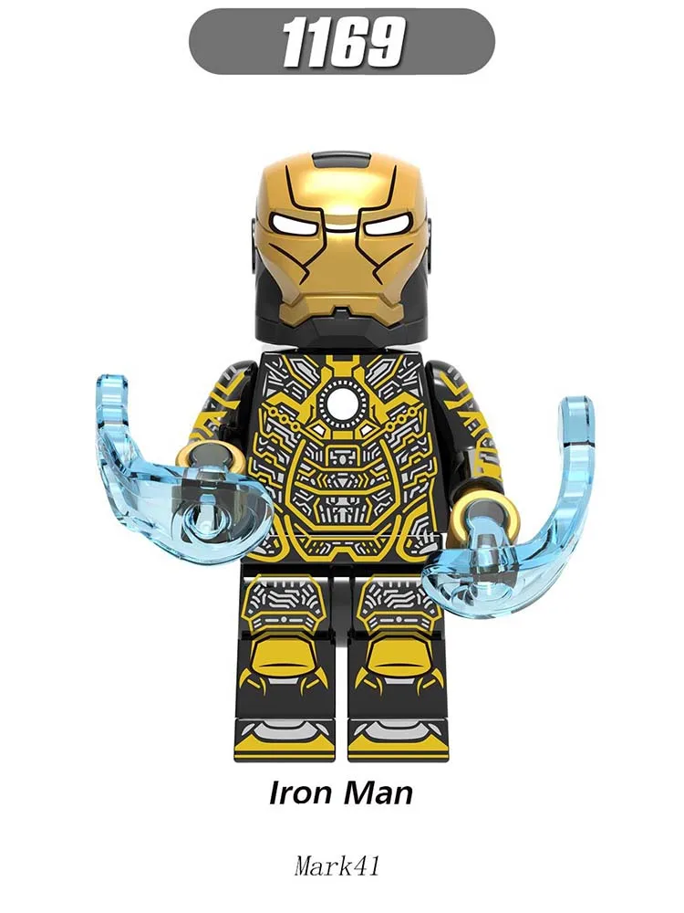 

Single Sale Super Heroes LegoINGlys Mini Figure Avengers Iron Man Mark40 Mark41 Mark36 Bricks Blocks Action Toy Boy Gift X0246