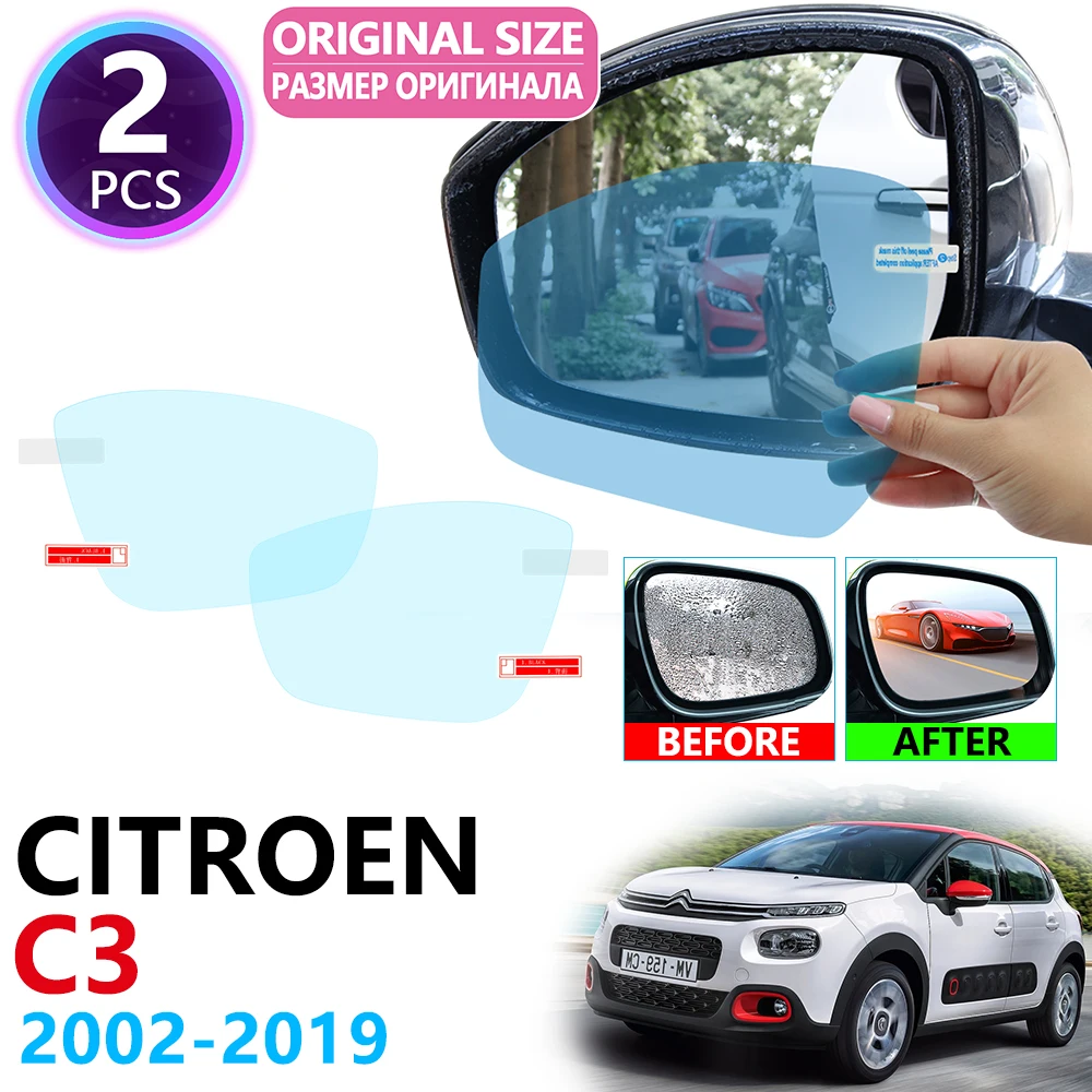 

for Citroen C3 2002~2019 MK1 MK2 MK3 Full Cover Rearview Mirror Anti-Fog Films Rainproof Anti Fog Film Accessories 2015 2017