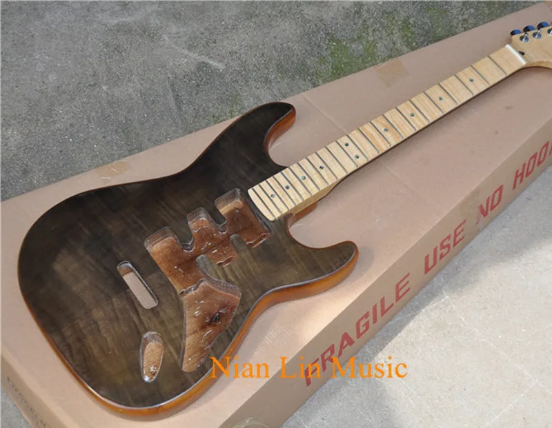 

6-String Electric Guitar,Alder wood Body,Flame Maple Veneer,Flame Maple Neck,Abalone Dot Fret Marks Inlay