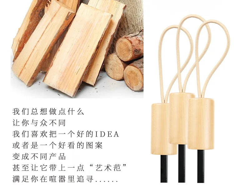 Customizable Logo Wooden Handle Hipster Students Plain Color Three-fold Umbrella Simple Literature And Art MORI Series cayi san