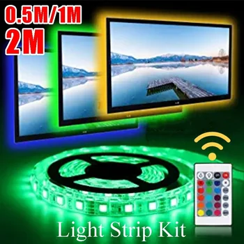

LED TV Backlight USB LED Strip Light TV Backlighting Home Theater Lighting for Xmas Decoration with Remote Control (0.5M/1M/2M)