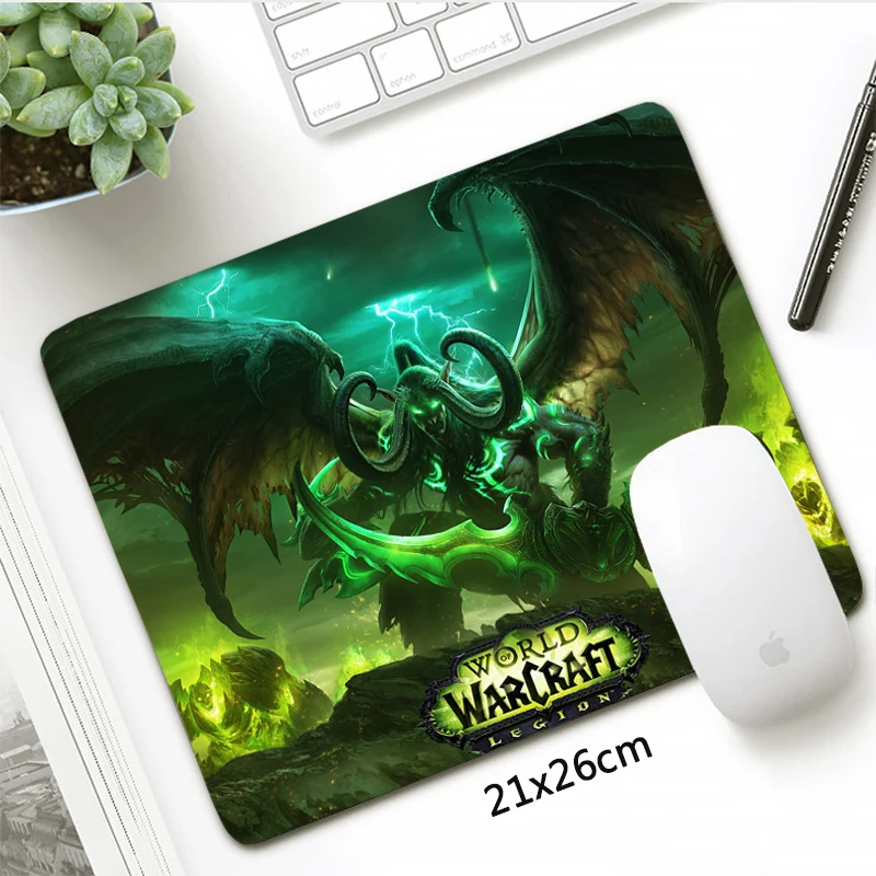 Модный маленький коврик для мыши 21x26 см World of Warcraft игровой с фиксируемыми краями