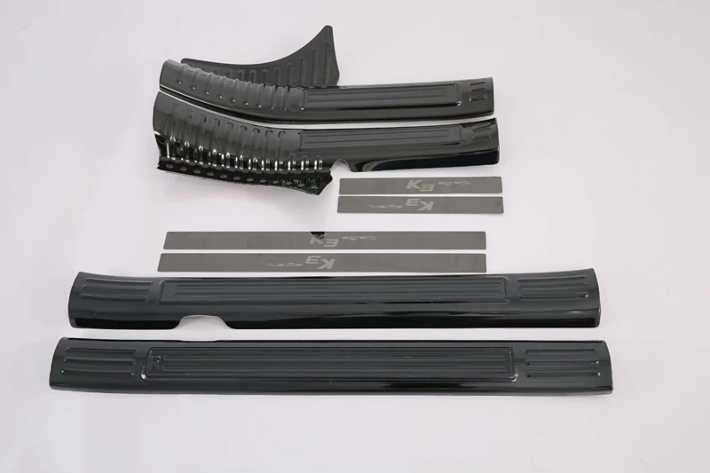 Автомобильные аксессуары из нержавеющей стали для Kia K3 Cerato Vivro, внутренняя Накладка на порог двери - Название цвета: Piano black