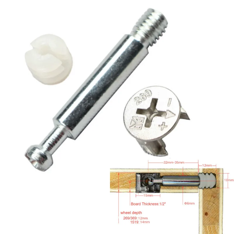 

20pcs/lot Three in One Screw Furniture Connector Fixer Eccentric Wheel Nut Connection for Clothes Cabinet Desk Link