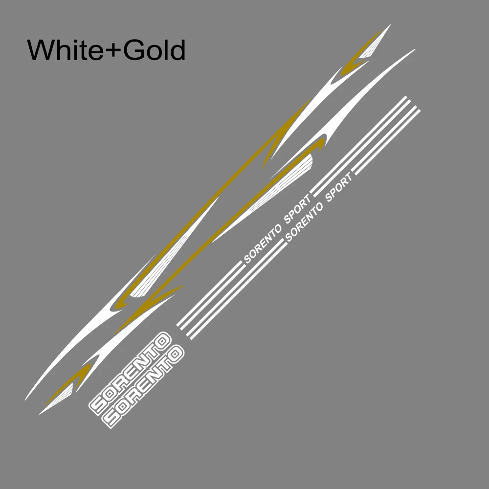 White Gold 1 комплект, наклейки для боковой юбки автомобиля, авто Декор, наклейка для Kia Sorento, автомобильная Накладка для кузова, Светоотражающие ПВХ автомобильные аксессуары, Стайлинг - Название цвета: White Gold