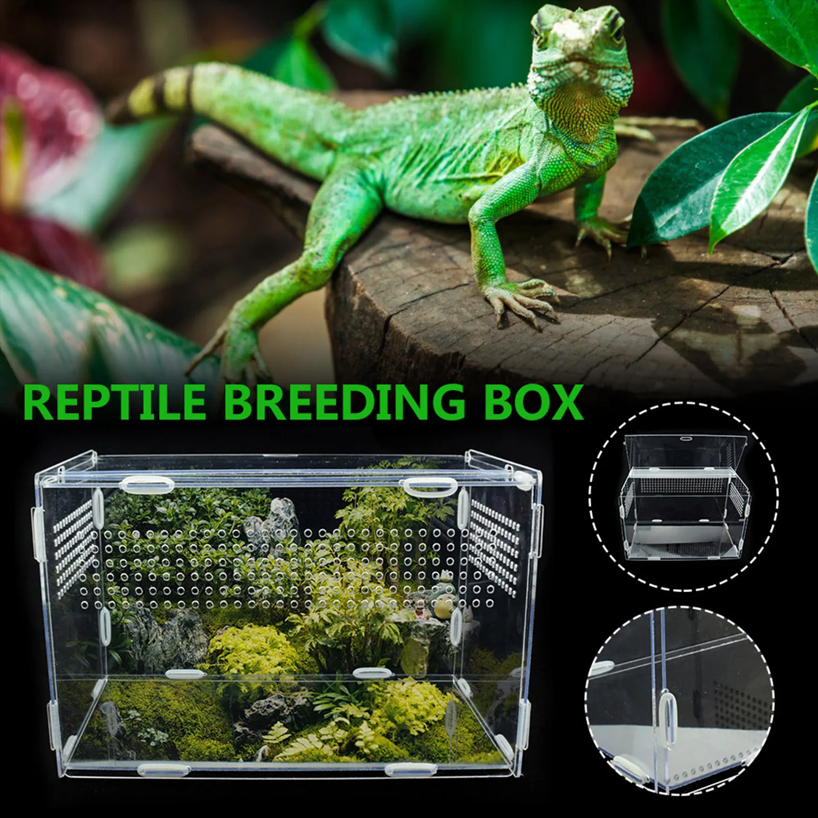 Large Acrylic Terrarium Reptile Box Durable Transparent Pet Supplies for Cold Blooded Animals Reptile Pet Insect Home Welcoming aquarium tank vivarium box
