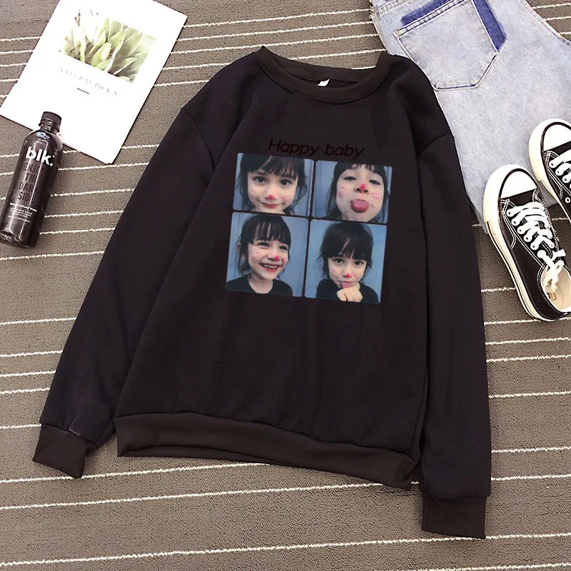 New Promotion Long Sleeve O-Neck Women Hoodies Sweet Girl Avatar Print Women's Sweathshirt Breathable Fleece | Женская одежда