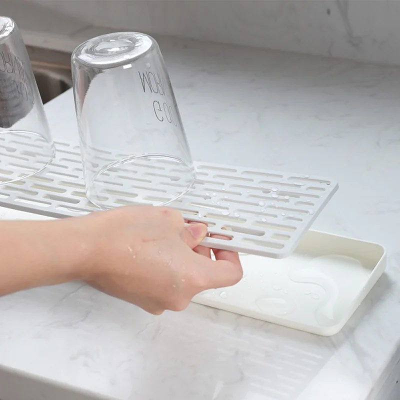 Простые двойные слойные лотки для слива стакана воды лотки для хранения многофункциональная домашняя прямоугольная сушилка