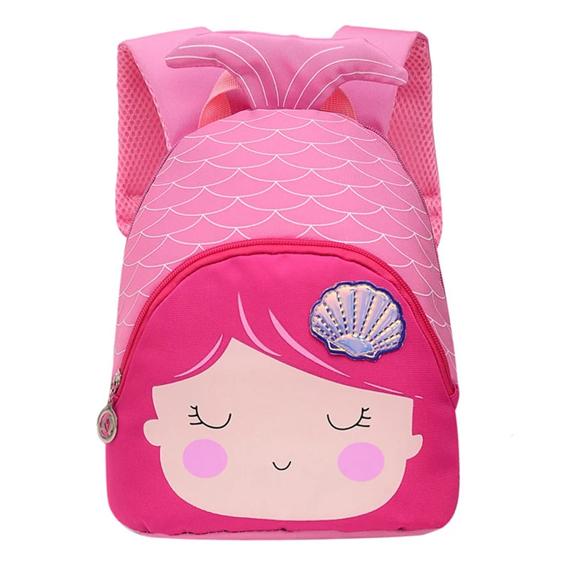 

2019 New Cartoon School Bags for Girls Sweet 3D Little Mermaid Design 4 Color Children Schoolbag Kids Backpacks Mochila Infantil