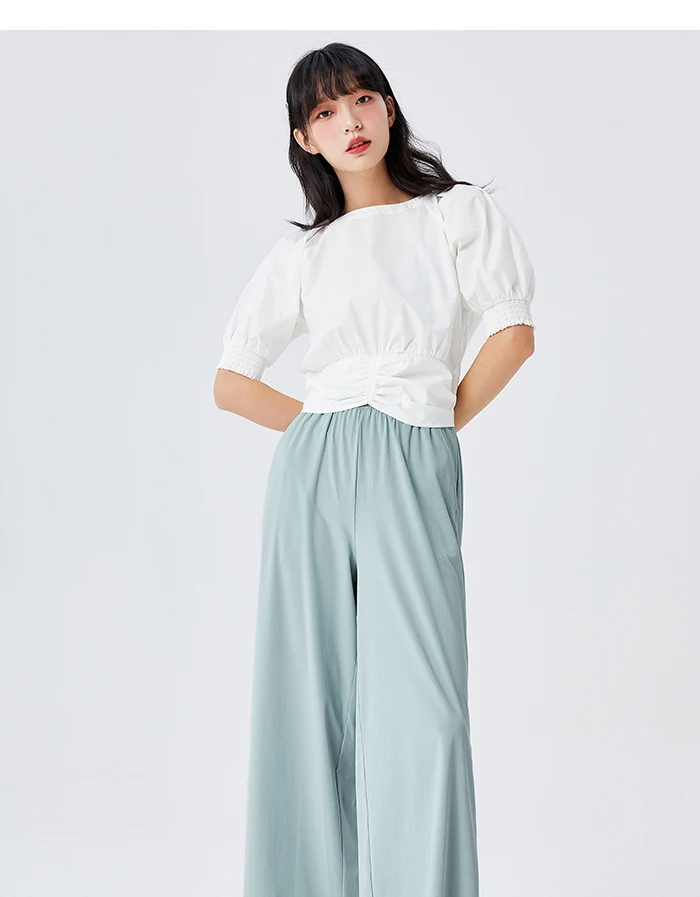 pants for women SEMIR Pants Women Loose Wide-Leg Pants 2021 Summer Slim Mopping The Floor Casual Trousers Cloud Light Knit Pants Woman flare jeans