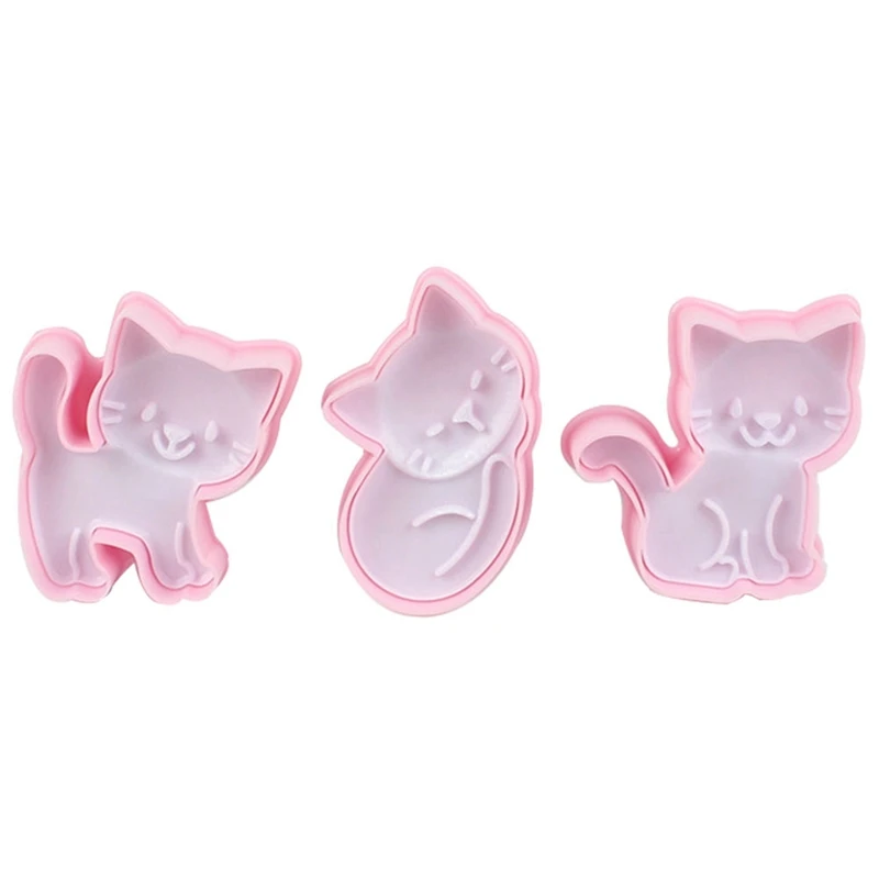 3 шт./компл. милый Кот формы для печенья Fondant(сахарная) резец печенья резак с изображением торта прессформы украшения Кухня DIY для выпечки