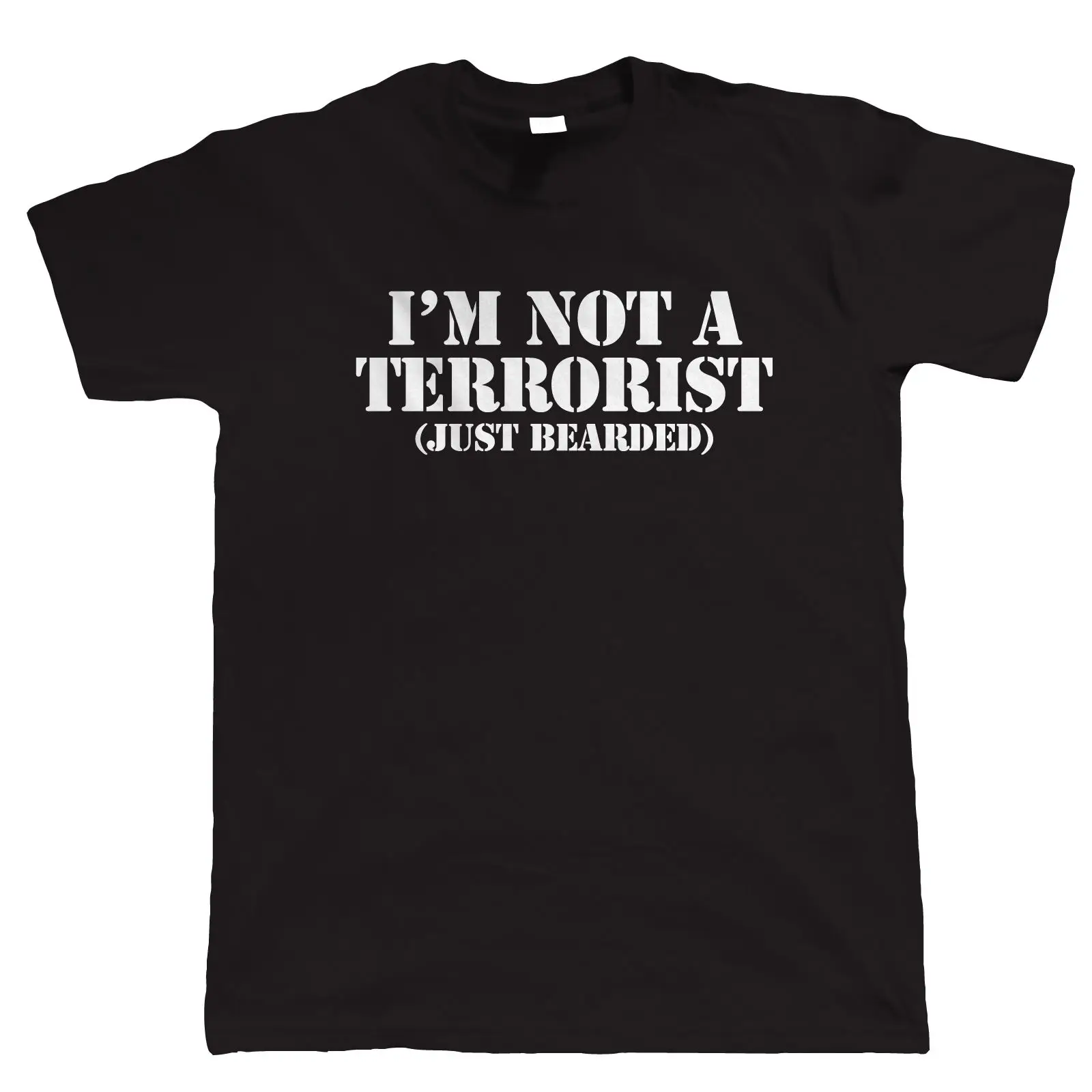 I'm Not A Terrorist Mens Funny Beard T Shirt - Hipster Movember Gift for Dad Summer Fashion Print T-Shirts | Мужская одежда