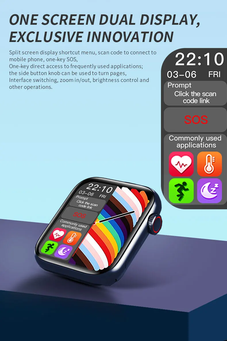 Wearpai Smart Watch HW19 Full Screen Sleep Monitor Double Buttons Make Call Smartwatch Sport Women Men pk iwo 13 W46 IWO W37 PRO