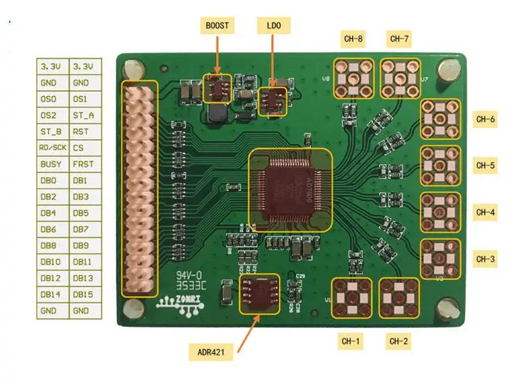 AD7606 сбор данных | синхронный модуль выборки 16 бит/200 KSps ADC модуль внешняя ссылка