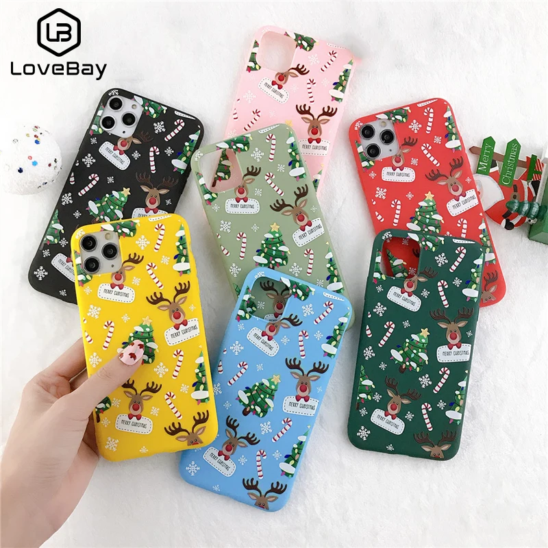 Чехол Lovebay для iPhone 11 Pro Max X XR XS 7 8 6 6S Plus 5 5S SE 2020 мягкий мультяшный Рождественский