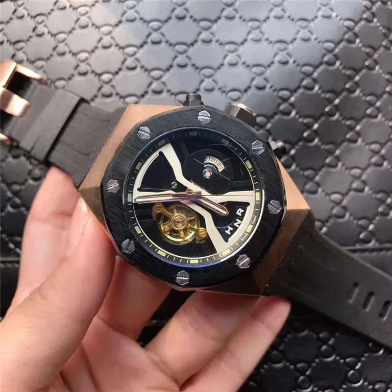 Роскошные Королевские Tourbillon Oak мужские спортивные часы лучший бренд механические часы Мужские автоматические морские серии наручные часы мужские Montre H - Цвет: 2