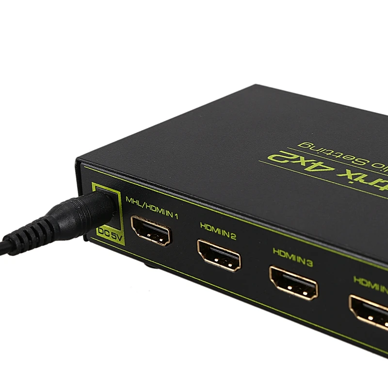 HDMI матрица 4X2 сплиттер переключатель поддержка ARC/PIP/аудио экстрактор/EDID, True Matrix HDMI сплиттер усилитель переключателя