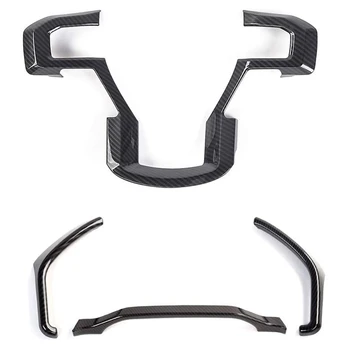 

for Ford F150 ABS Carbon Fiber Steering Wheel Trim, Dash Board Cover 2015-2019 F150, 2017-2019 F250 F350, 4Pcs
