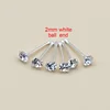 925 Sterling silver 2mm clear crystal nose Stud nose piercing body jewelry 20pcs/pack ► Photo 3/6