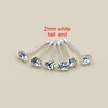 925 Sterling Silver 2mm Clear Crystal nose Stud Nose Piercing Pin body jewelry 20pcs/pack 3