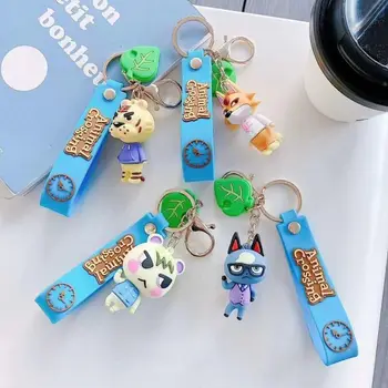 

Animal Crossing Son Doll Car Keychain Korea Men Women Lovers Key Chain Pendant Small Cute Keyring Accessories Gift Switch 2020