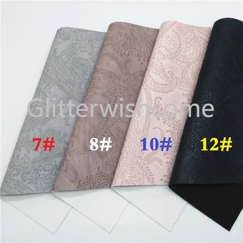 Glitterwishcome 21X29 см A4 размер винил для бантов тисненые цветы кожа Fabirc искусственная кожа листы для бантов, GM524A