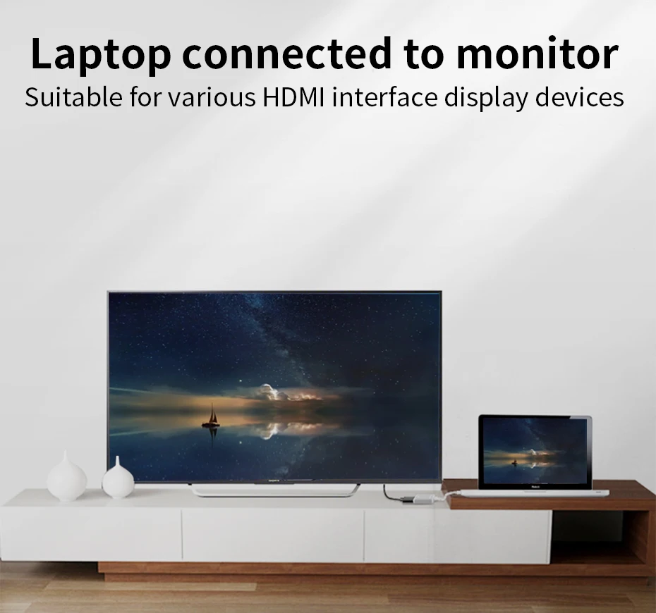 Hannord USB C к HDMI адаптер 4K Кабель USB 3,1 тип-c к HDMI адаптер для мужчин и женщин для MacBook Pro samsung Galaxy S10/S9