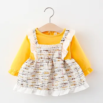 

Menoea Baby Girls Clothes 2020 Autumn Children Girls Dresses Long Sleeve Tutu Velvet Infants Strap Dress Clothes Kids Dress