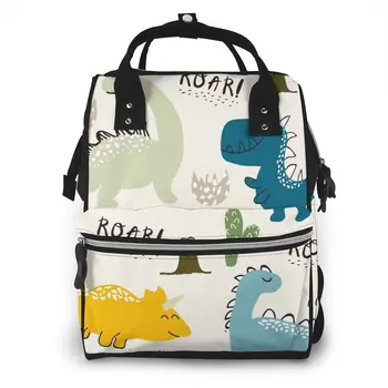 

Mummy Maternity Nappy Bag Cartoon Dinosaur With Roar Large Capacity Nappy Bag Travel Backpack Nursing Bag for Baby Care