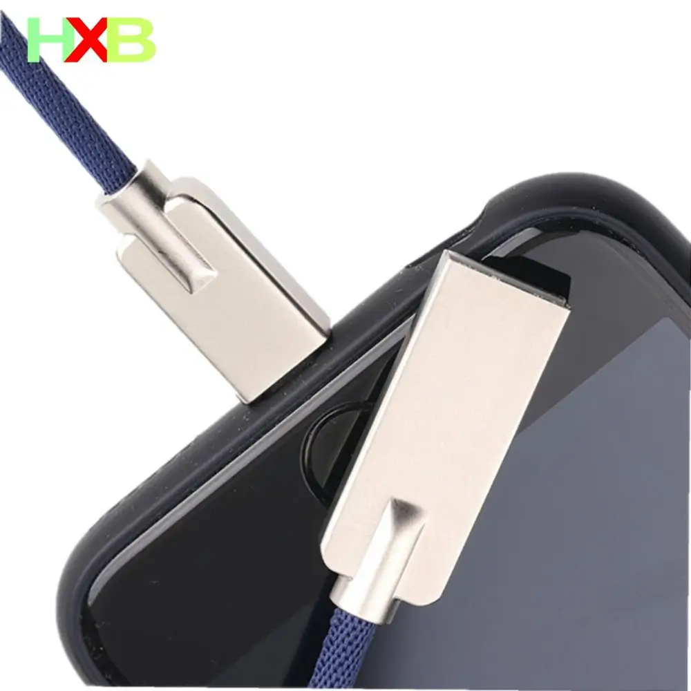 Телефонный кабель HXB USB провод для быстрой зарядки и передачи данных тканевый