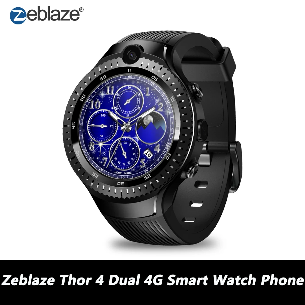 Zeblaze THOR 4 Dual 4G Смарт часы 1 дюйма Android 7 четырехъядерный процессор MTK6739 ГБ 16 ROM