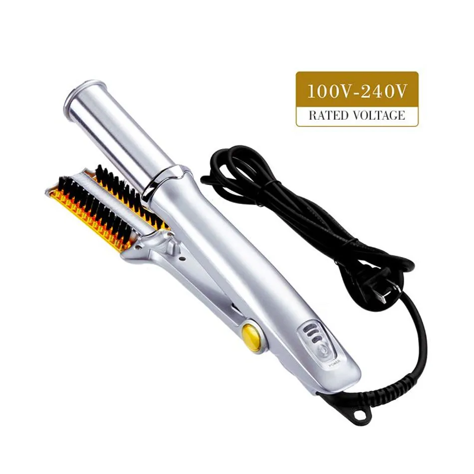 Curling Iron Professional 3-Mode 2-Way Rotating Curling Iron Hair Brush Curler Straightener Hair Brush Curler Straightener