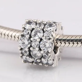 

Authentic S925 Clear Sparkle With Crystal Fixed Clip Stopper Bead Charm fit Lady Bracelet Bangle Diy Jewelry