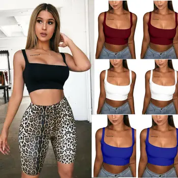 

Ladies Plain Sleeveless Strappy Cami Bra Summer Crop Top Vest