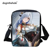 

Doginthehole Top Game Genshin Impact Boys Girls Newest Role ShenHe Pattern Crossbody Bag Cartoon Phone Shoulder Bag Novel Bags